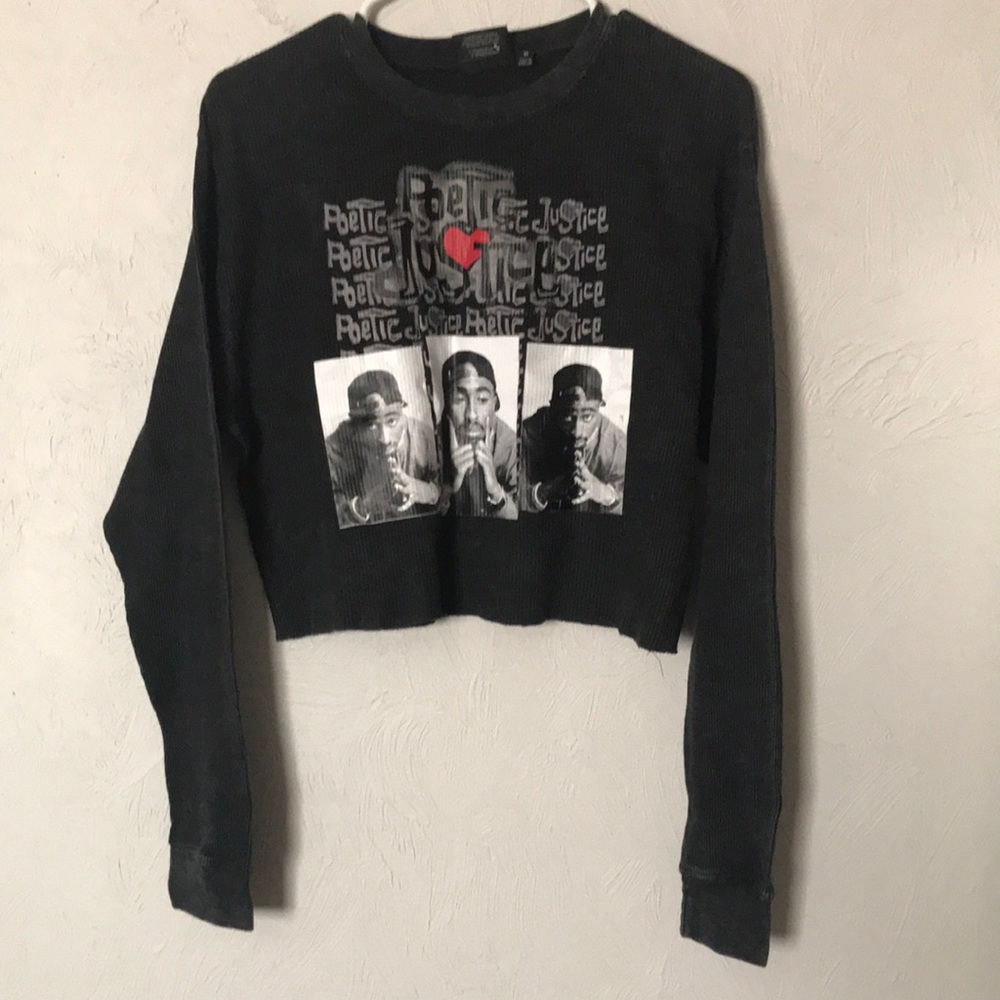Womens Cropped Long Sleeve Poetic Justice Shirt
